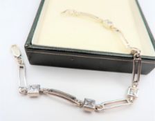 Sterling Silver 3ct White Sapphire Bracelet