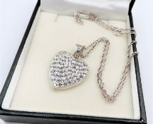 Sterling Silver Swarovski Crystal Heart Pendant Necklace