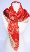 Signed Zandra Rhodes Silk Scarf/Shawl 100cm Square