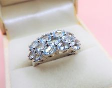 Sterling Silver 2.6 carat Aquamarine Ring New with Gift Pouch
