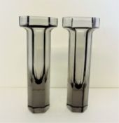 Pair Wedgwood Frank Thrower 1980's Brutus Glass Vases