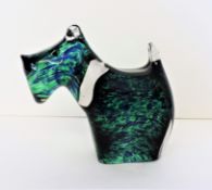 Signed Wedgwood Speckled Glass Scottie Dog c. 1970's