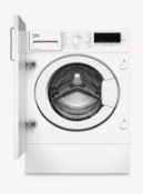 Item Description - Beko WTIK84111F Integrated Washing Machine, 8kg Load, 1400rpm Spin, White -...