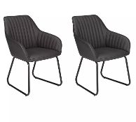 Item Description - John Lewis Brooks Dining Armchairs, Set of 2, Charcoal - Stock Number -...