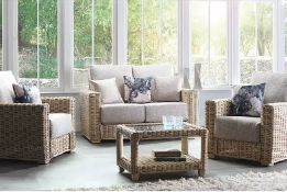 Item Description - Desser Burford Rattan 4-Seater Lounging Table & Chairs Set, Natural - Stoc...