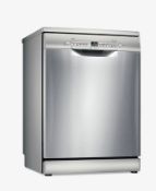 Item Description - Bosch Serie 2 SMS2ITI41G Freestanding Dishwasher, Silver - Stock Number...