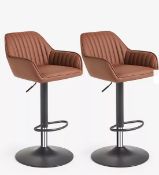 Item Description - John Lewis Brooks Gas Lift Adjustable Bar Chairs, Set of 2, Tan - Stock Nu...