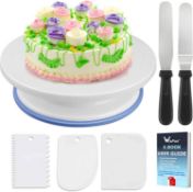 Premium Quality Material: Our Cake Turntable Stand Is Made From Food Safe Abs Plastic and Silicon...