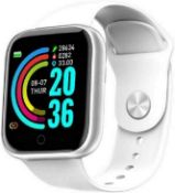 Smart Watch Y68 Waterproof Heart Rate Tracker Fitness Wristband for iOS Android (White)