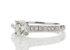 18ct White Gold Single Stone Claw Set Diamond Ring (0.60) 0.73