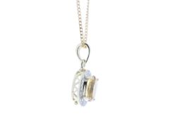9ct Yellow Gold Diamond And Citrine Pendant 0.11