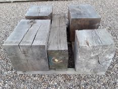 5 x Job Lot Hardwood Timber Dry English Oak Block / Beam Offcuts