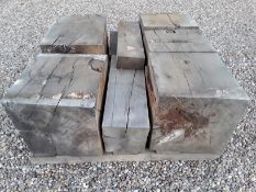 9 x Job Lot Hardwood Timber Sawn Dry English Oak Block / Beam Offcuts