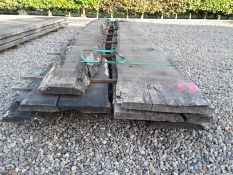 9 x Hardwood Timber Sawn Dry Waney Edge / Live Edge English Oak Boards / Slabs
