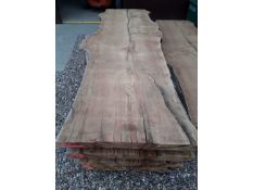 1 x Hardwood Air Dried Sawn Waney Edge / Live Edge English Burr / Pippy Oak Slab / Table Top
