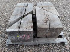 4 x Job Lot Hardwood Sawn Dry English Oak Block / Beam Offcuts
