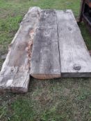 3 x Hardwood Timber Air Dried Sawn Waney Edge / Live Edge Oak & Softwood Slabs