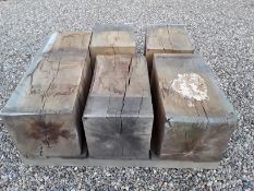 5 x Hardwood Air Dried Sawn English Oak Blocks / Beams