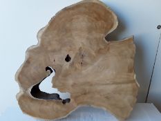 Hardwood Kiln Dried Timber Sawn Burmese Teak Log Slice / Crosscut