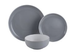 Title: (96/R8) Lot RRP £95. Stoneware Grey 62 Piece Dinner Set. 42 Piece Grey Two Tone Ð 10x