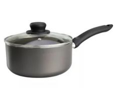 Title: (49/7A) 6x Piece Non Stick Aluminium Saucepan Set. 3x 20cm Saucepan With Lid. 2x 18cm