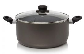 Title: (48/7B) 5 Piece Non Stick Aluminium Pan Set With Lid. 1x 28cm Stock Pot. 1x 24cm Stock Pot