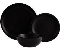 Title: (94/R8) Stoneware Matt Black 36 Piece Dinner Set. 10x Dinner Plate, 12x Side Plate, 11x