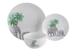 Title: (64/R8) Lot RRP £135. Elephant Porcelain 92 Piece Dinner Set. 25x Dinner Plate, 33x Side