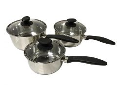 Title: (112/7I) Lot RRP Circa £125 Ð 14x Items. 1x 3 Piece Stainless Steel Saucepan Set Boxed RRP £