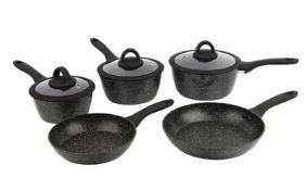 Title: (50/7A) Lot RRP £90. 9x Marble Forged Aluminium Induction Pan Set. 1x 28cm Saute Pan With