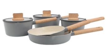Title: (58/8F) Lot RRP £110. Simplicity 7 Piece Pan Set. 1x 28cm Stock Pot With Lid. 1x 24cm Stock