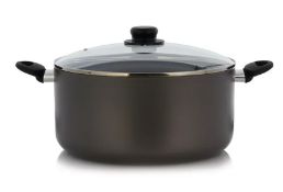Title: (46/7B) 3x Non Stick Aluminium Casserole Pots With Lid. 1x 32cm. 1x 28cm. 1x 24cm.