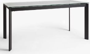 Item Description - John Lewis & Partners Tropez 6 Seater Glass Top Dining Table, Clear/Black -...