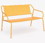 Item Description - John Lewis ANYDAY Brights 2-Seater Metal Garden Sofa, Melon Yellow - Stock...