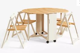 Item Description - John Lewis ANYDAY 4-Seater Oval Wood Butterfly Dining Table & Folding Chairs...