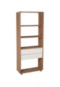 John Lewis Ebbe Gehl for John Lewis Mira Wide 2 Drawer Bookcase, Oak/White Base Broken