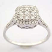 Certificated 14K White Gold Diamond Ring / Total 0.36 ct