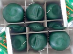 3 Boxes of 6 Ball Candles Blue/Green