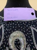 Vintage Black And Silver Sequinned Dress Size 12