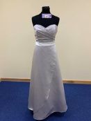 Alfred Angelo Size 14 Silver And Ivory Satin Dress