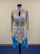 Latin Dancing Dress Size 14-16 Approx. Blue
