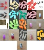 50 Packs Job lot X False Nail Tips Gel Acrylic Purple Green Pink Orange Blue Red Mixed lots of nail.