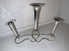 Antique Epergne Silver Plated Three Trumpet Centrepiece After Christopher Dresser
