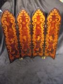 Antique Wooden Penwork Folding Screen - Circa 1800's - 29