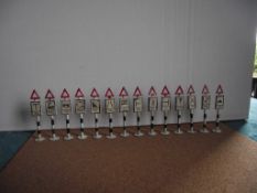 14 X Vintage Lead Metal Model Railway/Road Signs - Circa 1950's