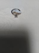 Rhodium Plated Engagement/Dress Ring With Cubic Zirconia Stone Size N. RRP £179 80