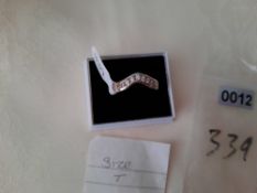 Rhodium Plated Set High Quality Cz Ring. Size T. Code 339/0012