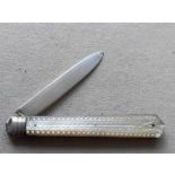 Victorian Mother of Pearl Hafted Silver Bladed Folding Fruit Knife
