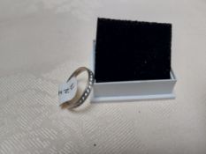 Silver Channel Set Wedding/Eternity Ring With Cz Stones Size N. RRP £179 224