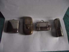 4 X Antique Vesta Cases including rare Gladstone Bag example.